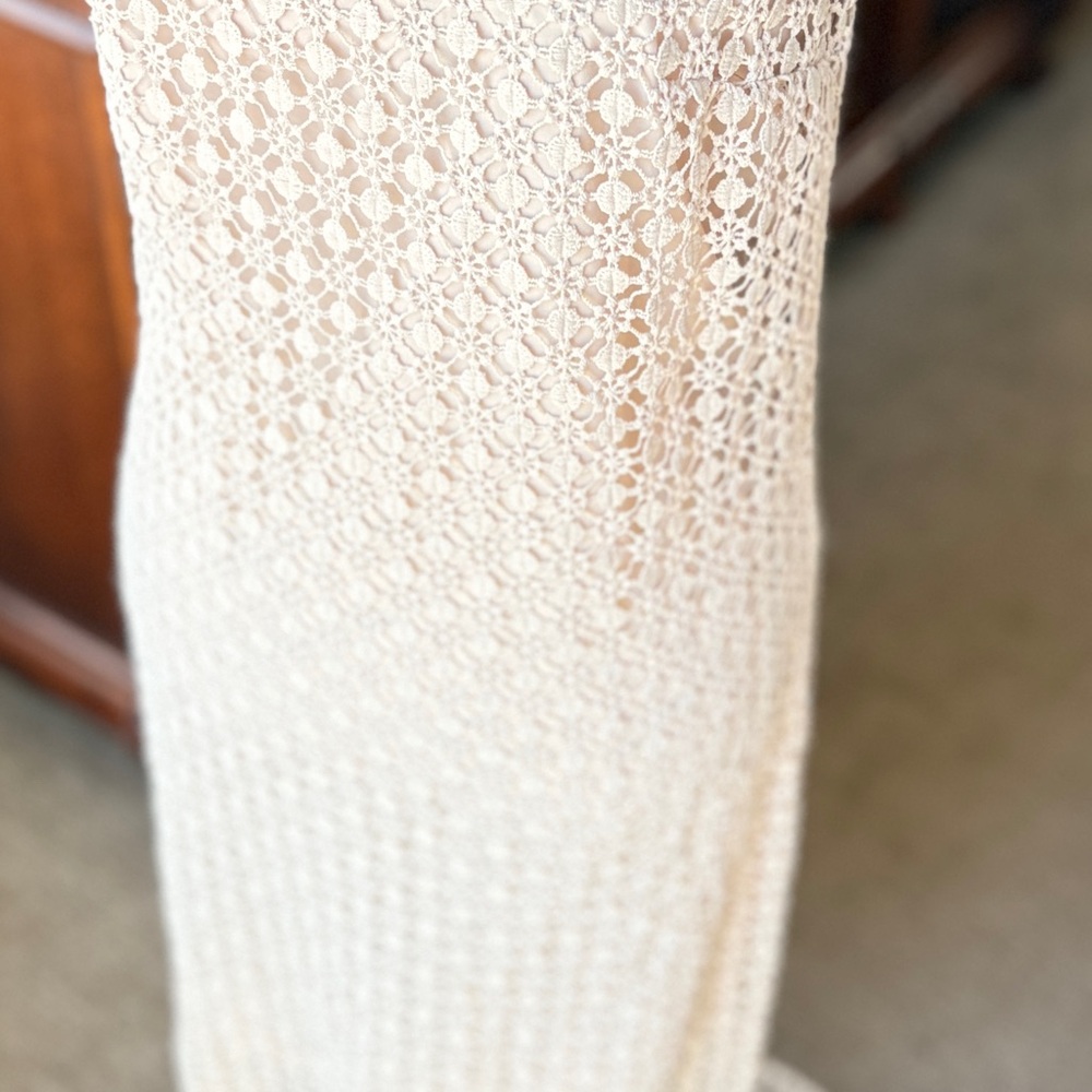Elegant Cream Slip Dress Lace